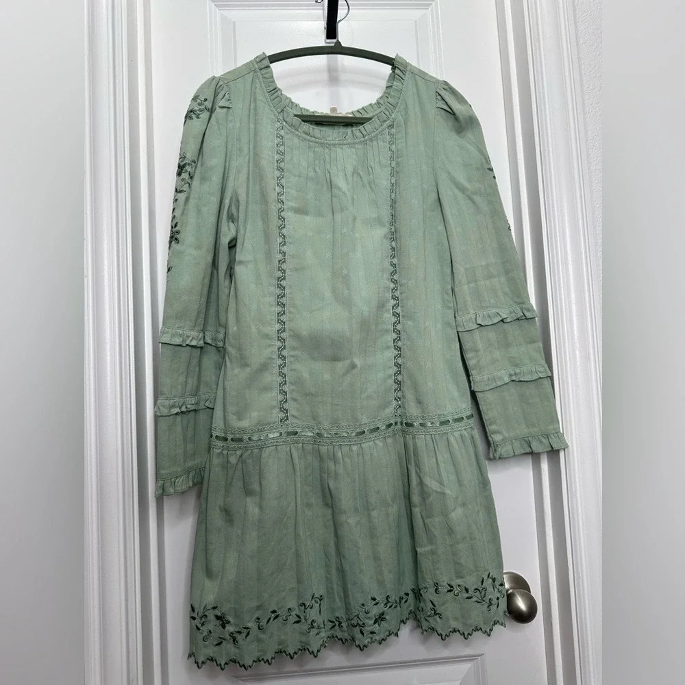 LOVESHACKFANCY CARNABY DRESS in Sage Green Sz‎ 8